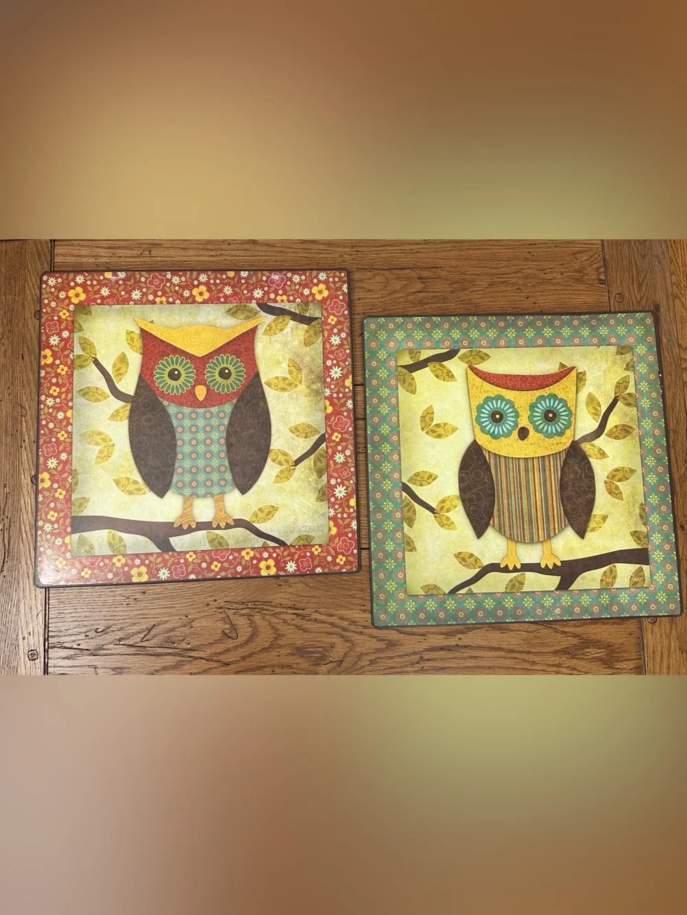 Samantha Walker Whimsical Owl Metal Hanging Wall Art Retro 70s Design